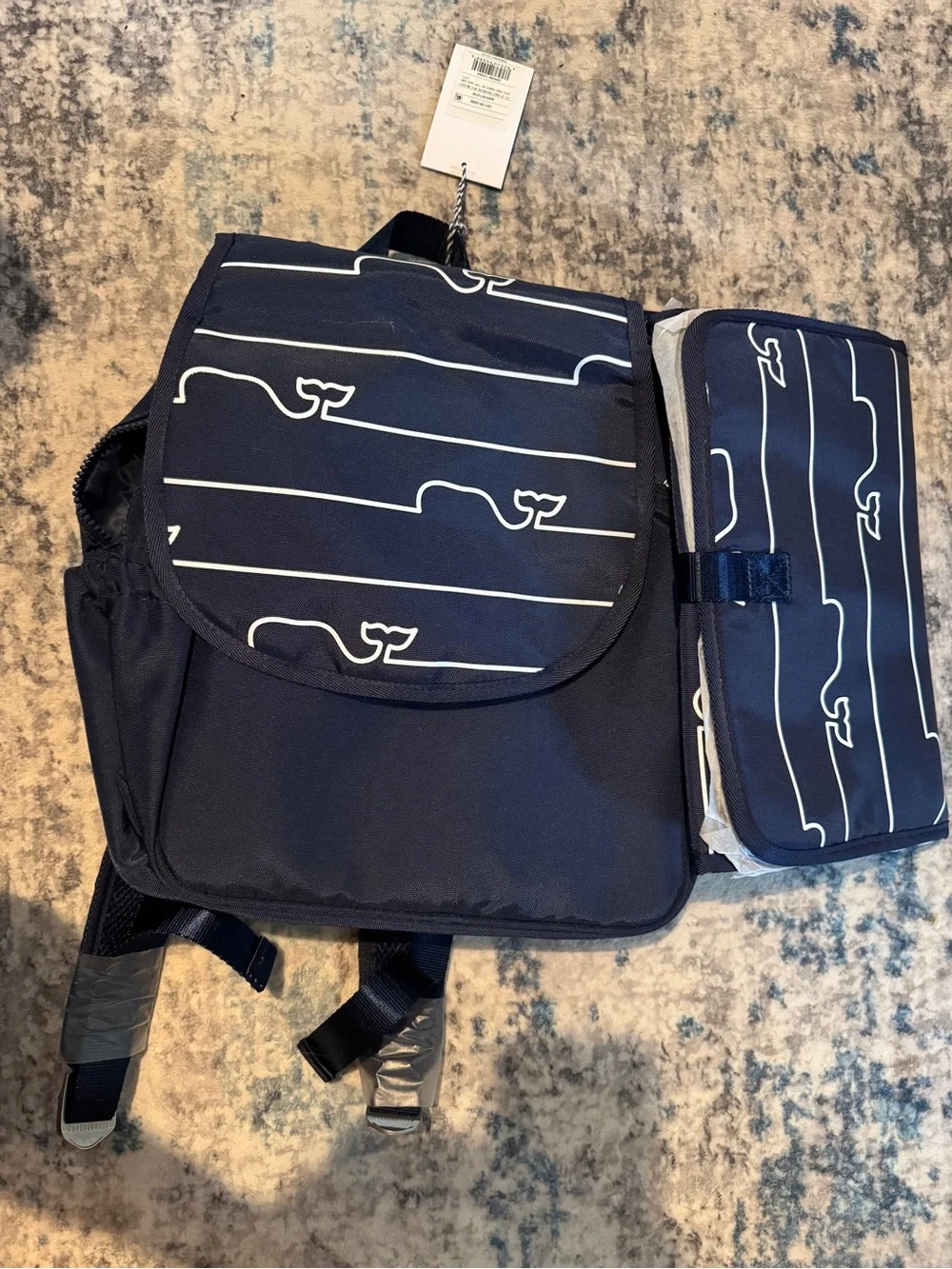 Vineyard Vines diaper backpack and changing mat